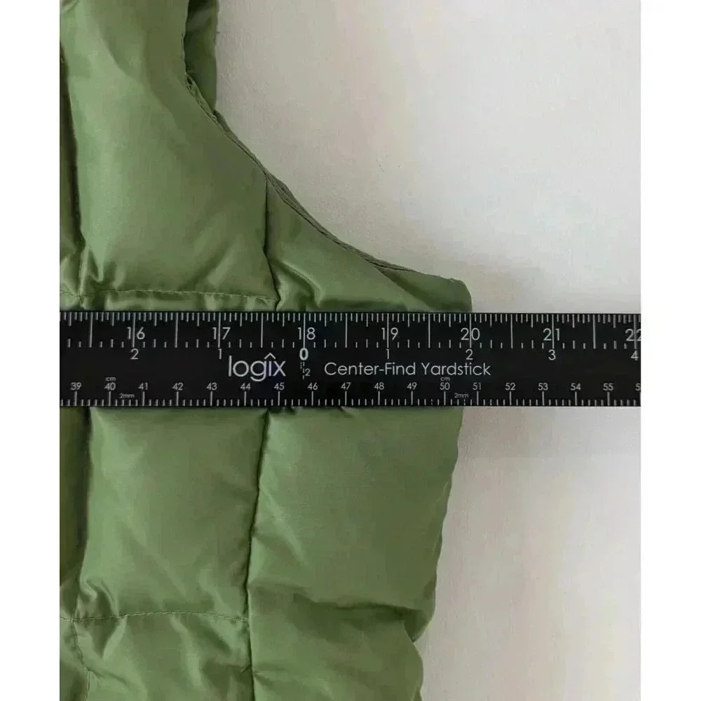 GAP Women’s Down Quilted Puffer Zip Up Vest Emerald Green Size M - Picture 7 of 10